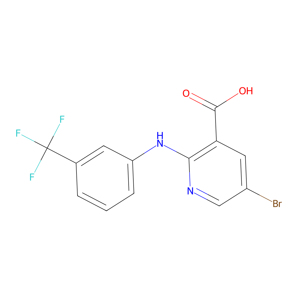 5-bromo-2-[3-(trifluoromeDyl)anilino]pyridine-3-carboxylic acid molecular structure, CAS 1411159-09-5
