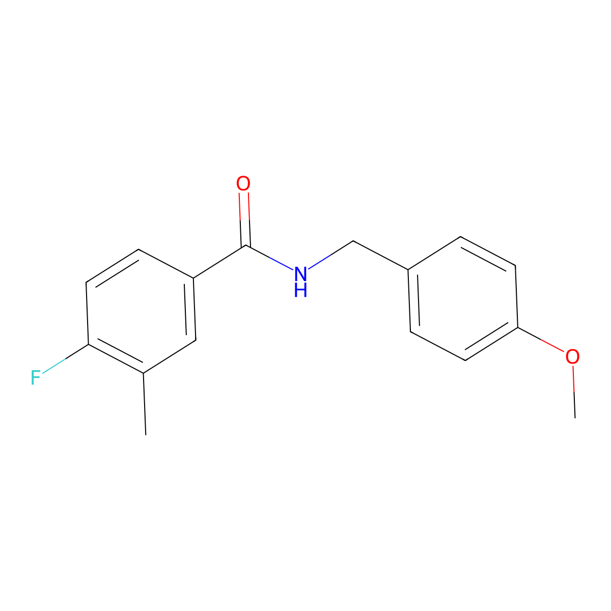 4-fluoro-N-[(4-methoxyphenyl)methyl]-3-methylbenzamide molecular structure, CAS 1411188-99-2