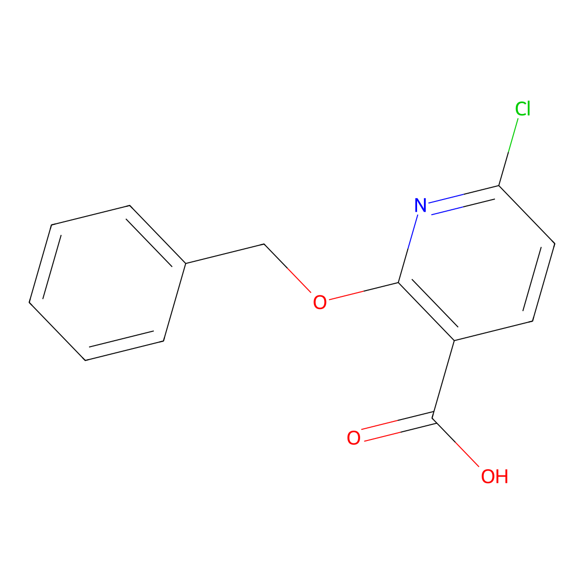 6-Chloro-2-(phenylmethoxy)-3-pyridinecarboxylic acid molecular structure, CAS 1411202-08-8