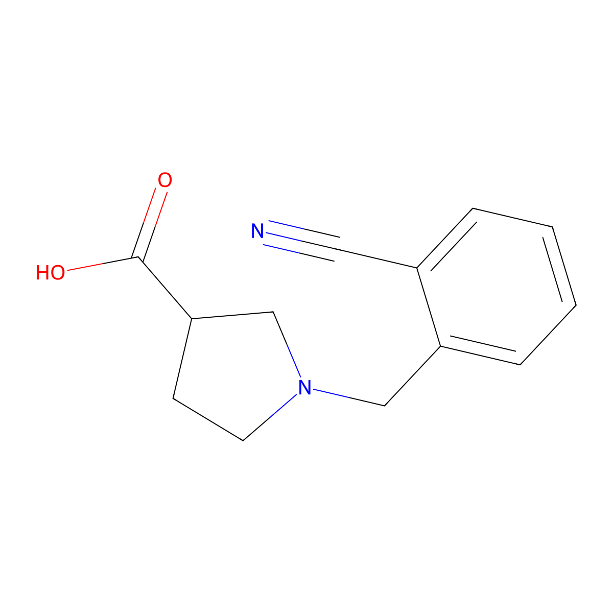 1-(2-Cyanobenzyl)pyrrolidine-3-carboxylic acid molecular structure, CAS 1411228-80-2