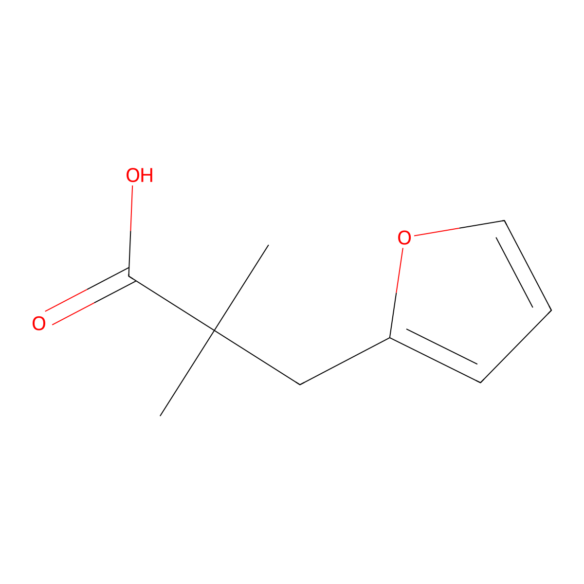 3-(Furan-2-yl)-2,2-dimethylpropanoic acid molecular structure, CAS 1411228-97-1