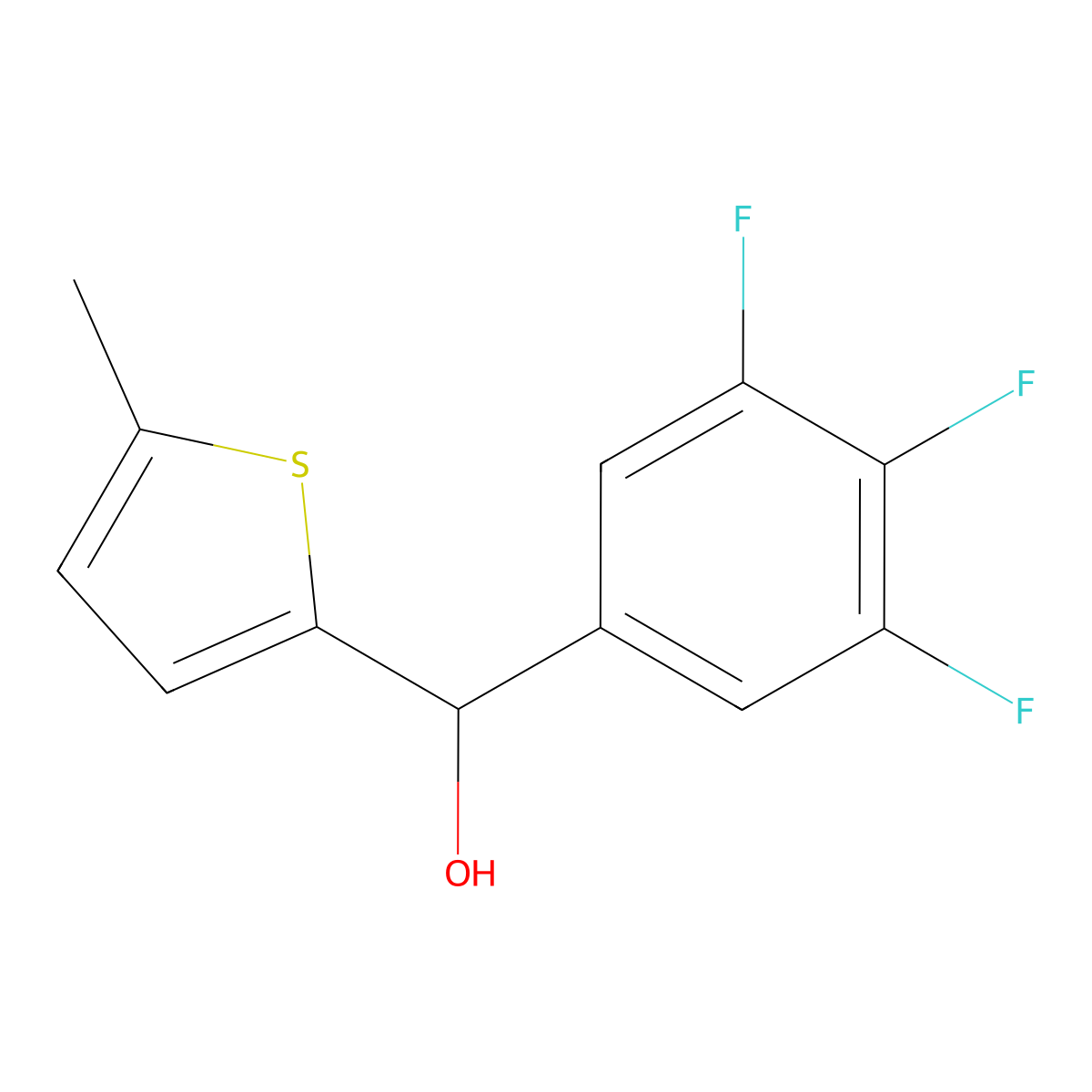 5-Methyl-2-thienyl-(3,4,5-trifluorophenyl)methanol molecular structure, CAS 1411235-00-1