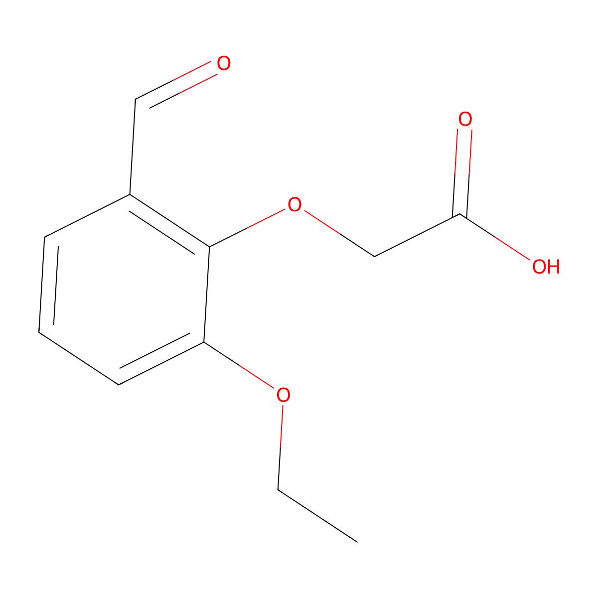 2-(2-Ethoxy-6-formylphenoxy)acetic acid molecular structure, CAS 141126-82-1