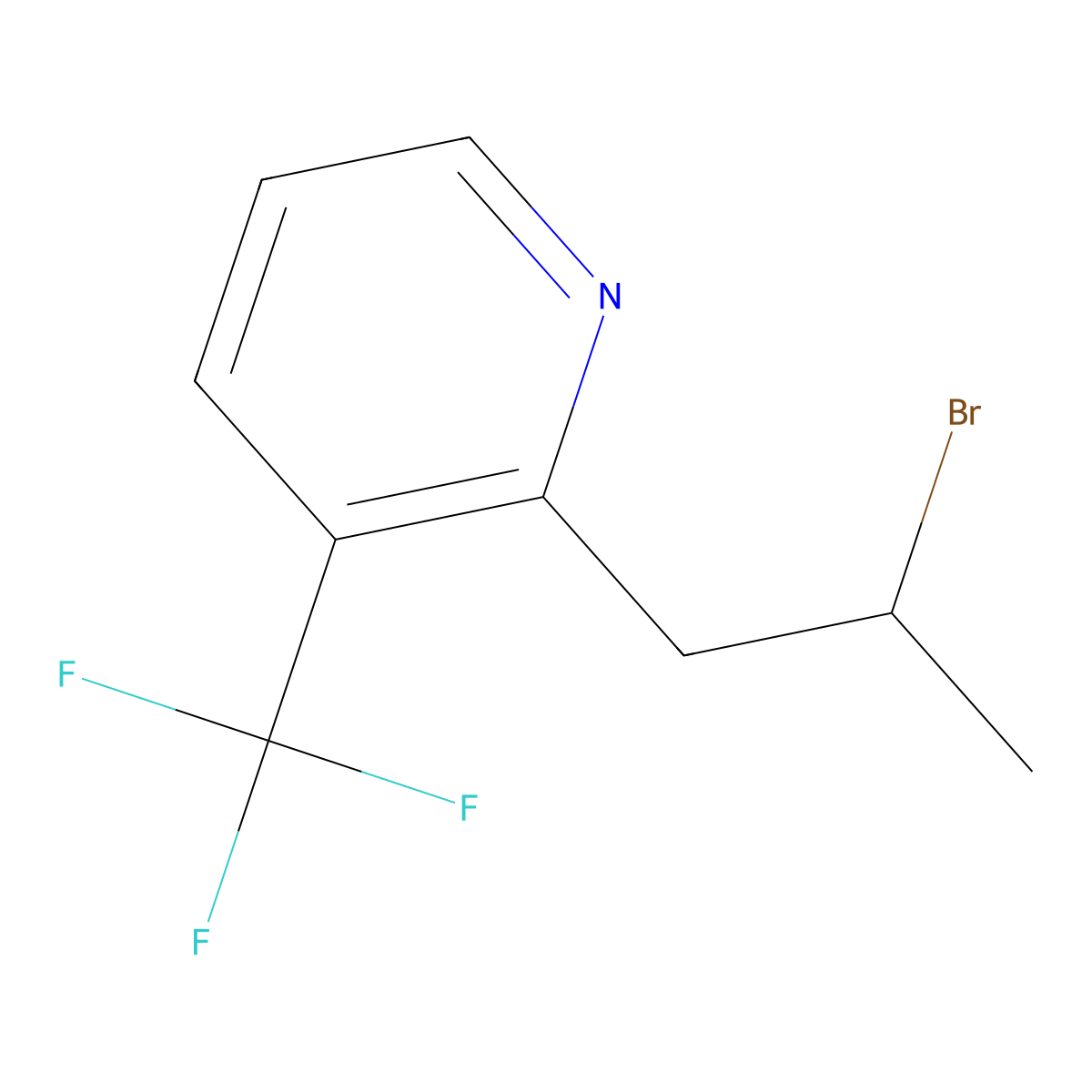 2-(2-Bromopropyl)-3-(trifluoromethyl)pyridine molecular structure, CAS 1411282-11-5