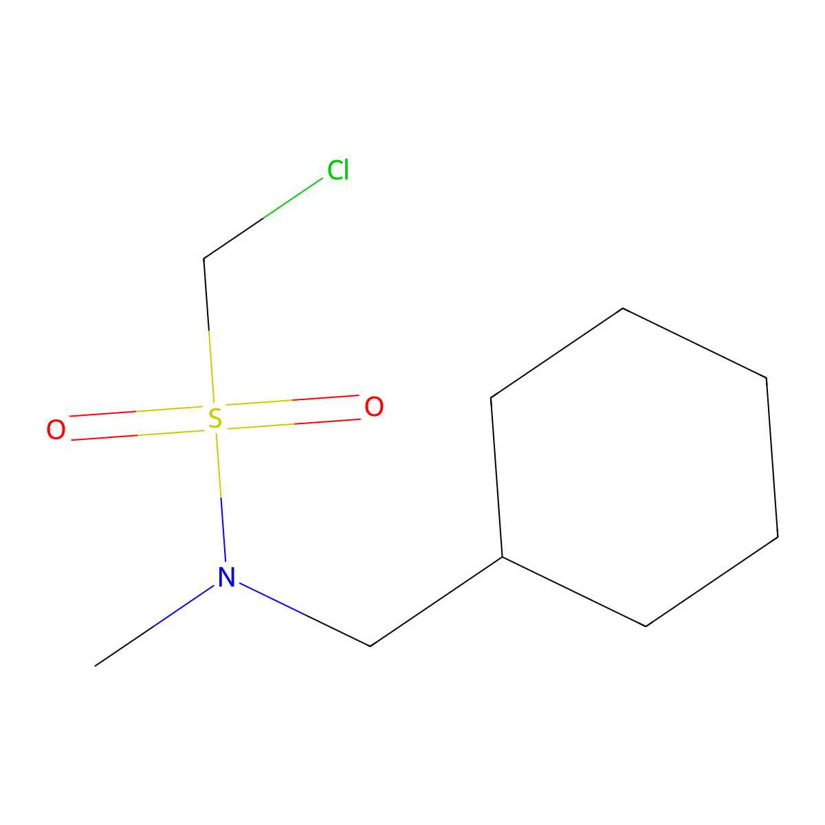 1-chloro-N-(cyclohexylmethyl)-N-methylmethanesulfonamide molecular structure, CAS 1411299-88-1