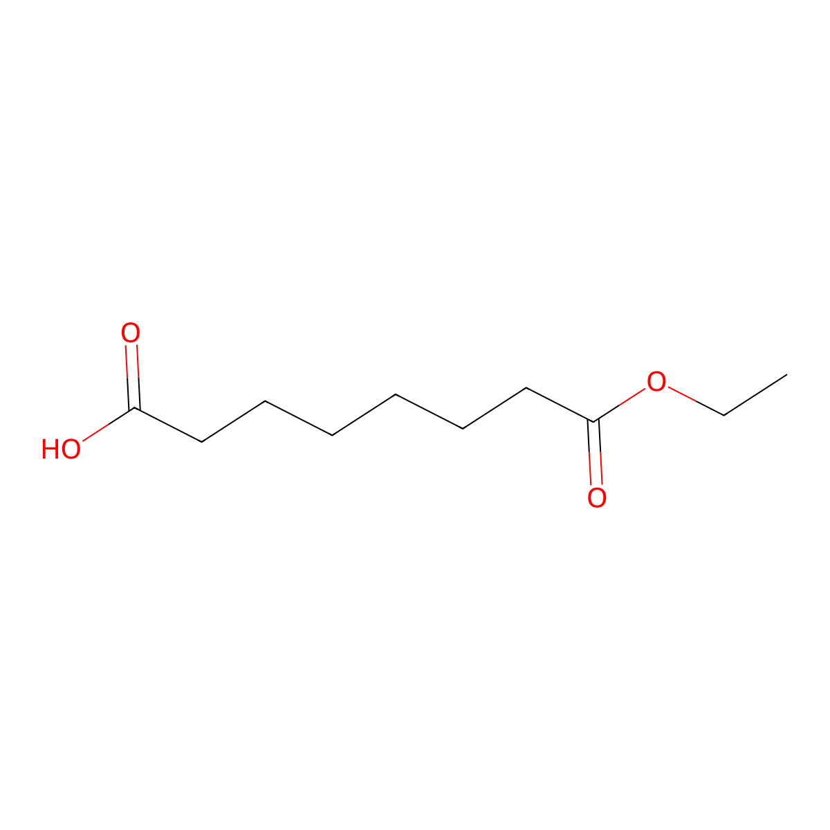 Ethyl hydrogen suberate molecular structure, CAS 14113-01-0