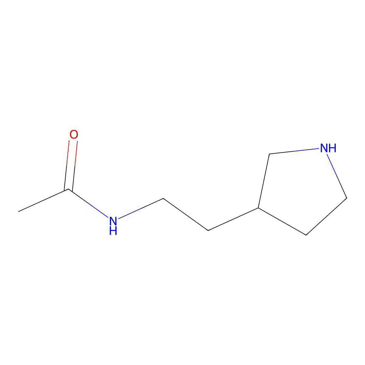 N-[2-(pyrrolidin-3-yl)ethyl]acetamide molecular structure, CAS 1411305-44-6