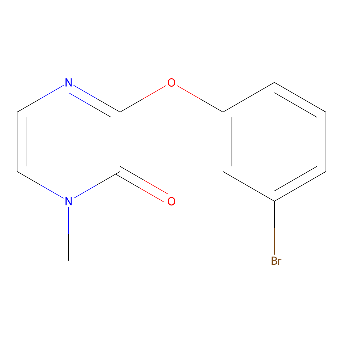 3-(3-Bromophenoxy)-1-methyl-1,2-dihydropyrazin-2-one molecular structure, CAS 1411329-52-6
