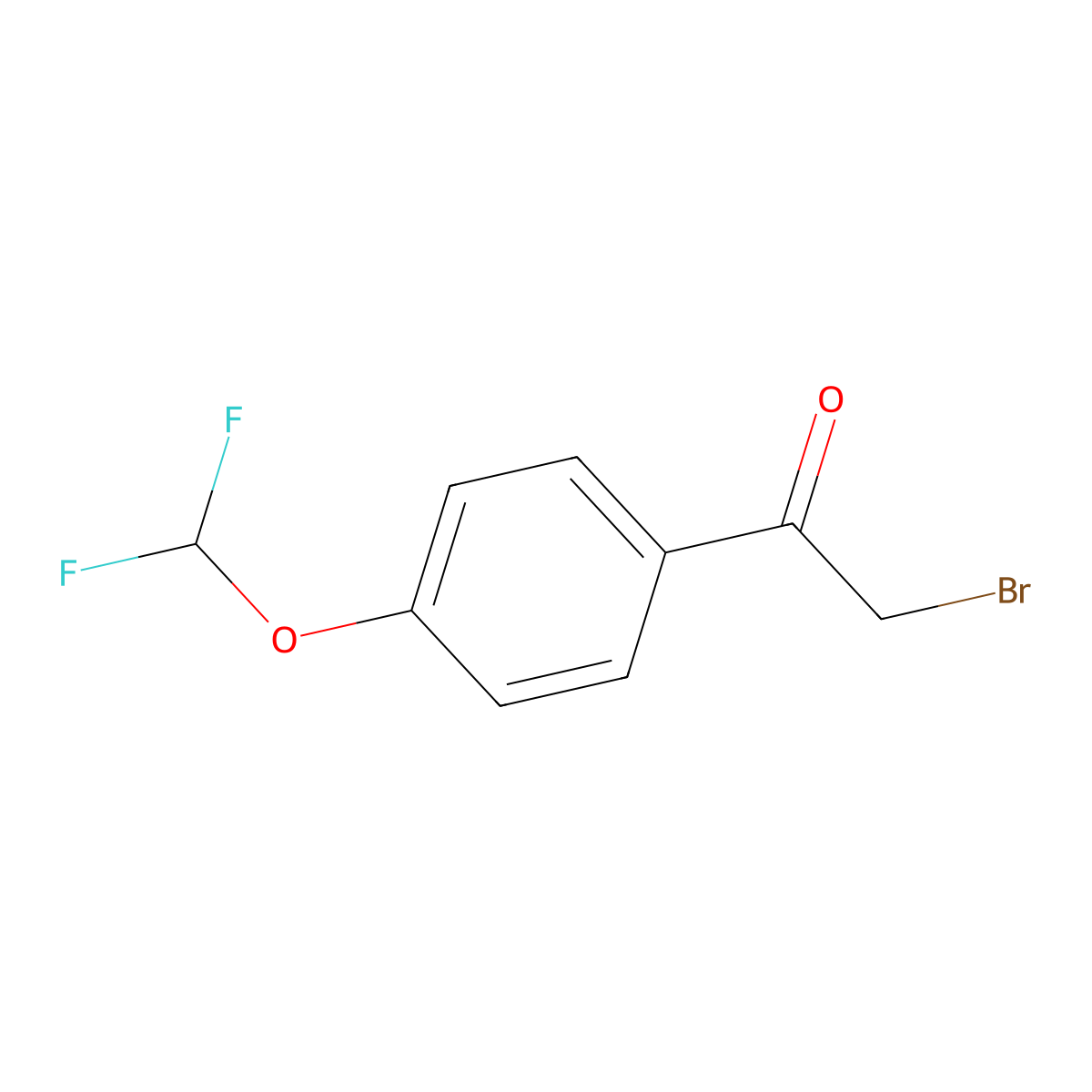 2-Bromo-1-(4-(difluoromethoxy)phenyl)ethan-1-one molecular structure, CAS 141134-24-9