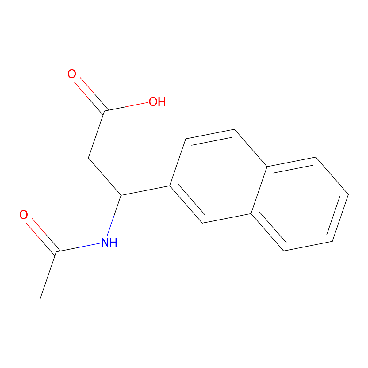 (3S)-3-acetamido-3-(naphthalen-2-yl)propanoic acid molecular structure, CAS 1411345-19-1
