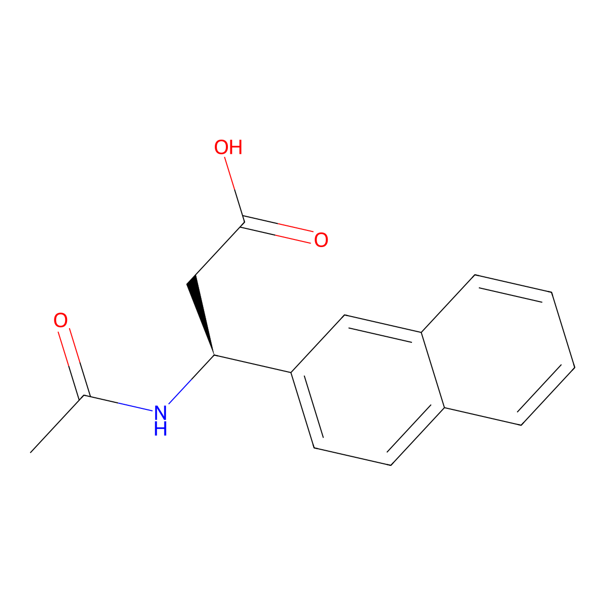 (3S)-3-acetamido-3-(naphthalen-2-yl)propanoic acid molecular structure, CAS 1411345-19-1