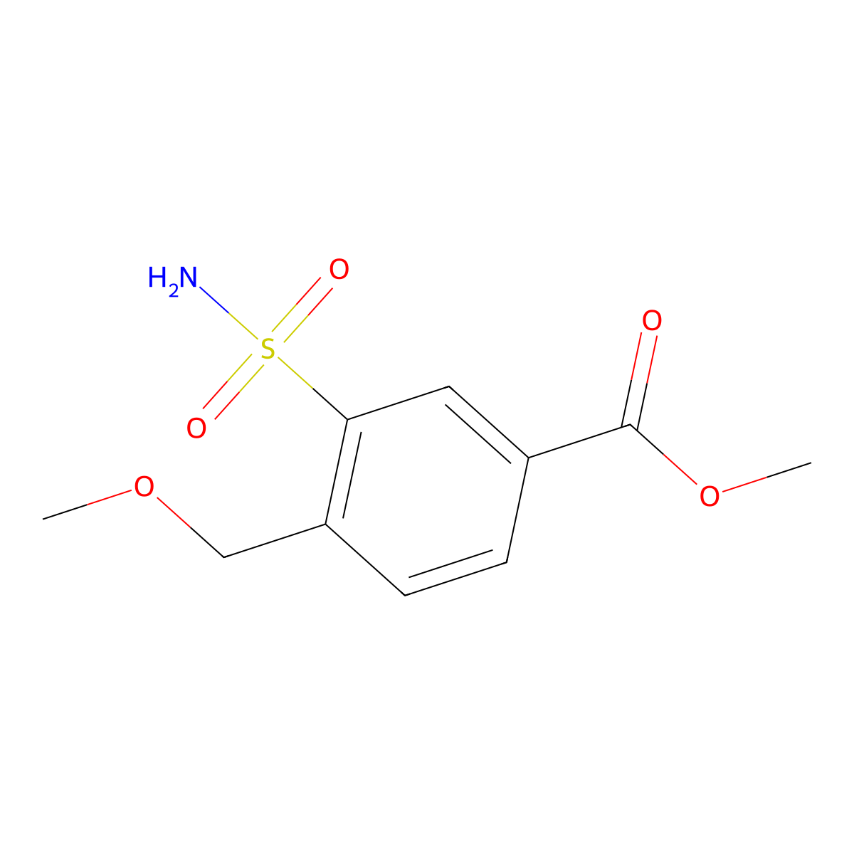 Methyl 4-(methoxymethyl)-3-sulfamoylbenzoate molecular structure, CAS 1411355-36-6