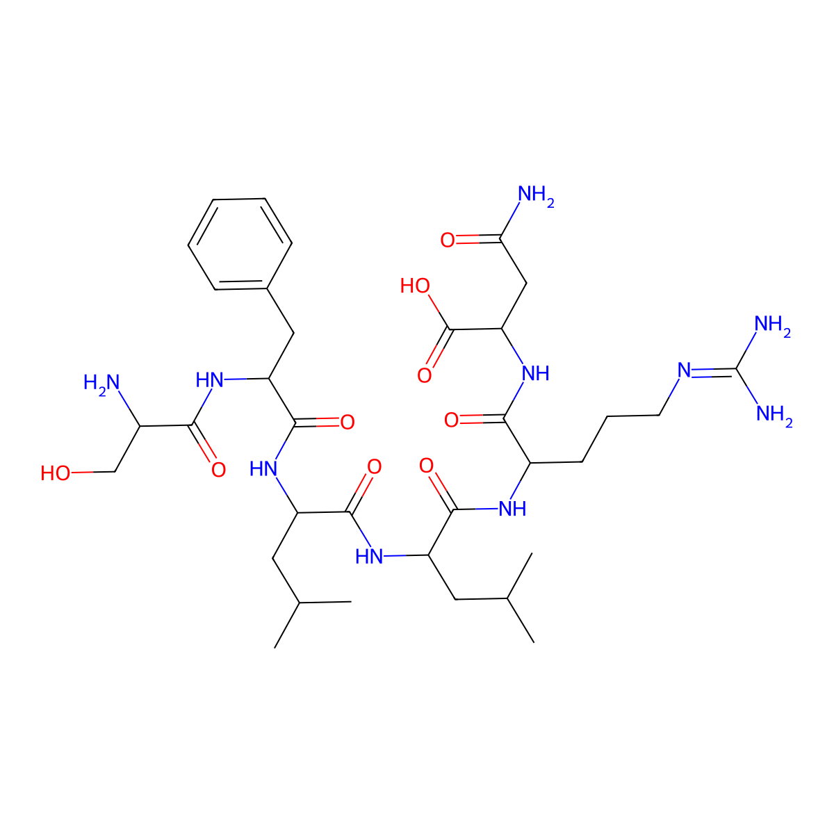 L-Seryl-L-phenylalanyl-L-leucyl-L-leucyl-L-arginyl-L-asparagine molecular structure, CAS 141136-83-6