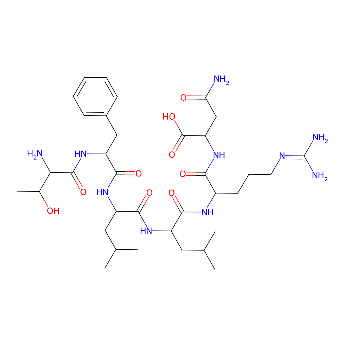 (2S,5S,8S,11S,14S,17S,18R)-17-Amino-2-(2-amino-2-oxoethyl)-14-benzyl-5-(3-guanidinopropyl)-18-hydroxy-8,11-diisobutyl-4,7,10,13,16-pentaoxo-3,6,9,12,15-pentaazanonadecan-1-oic acid molecular structure, CAS 141136-85-8