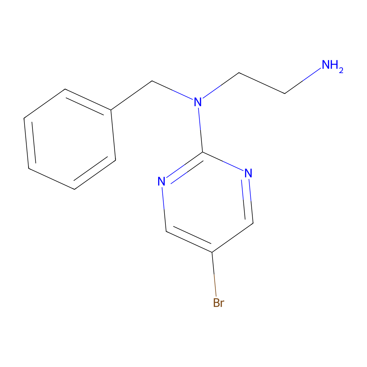 N-(2-aminoethyl)-N-benzyl-5-bromopyrimidin-2-amine molecular structure, CAS 1411360-50-3