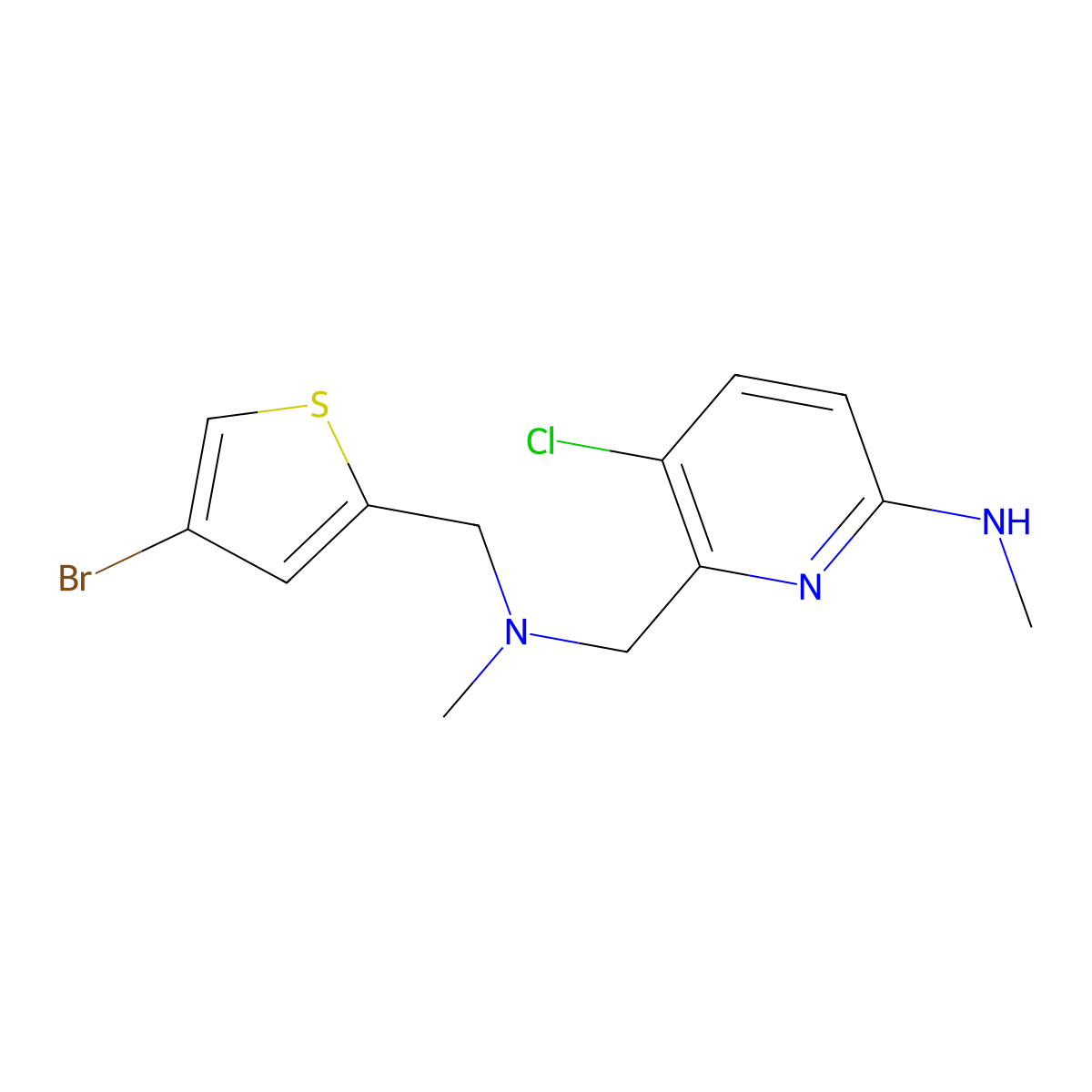 6-({[(4-bromothiophen-2-yl)methyl](methyl)amino}methyl)-5-chloro-N-methylpyridin-2-amine molecular structure, CAS 1411372-77-4