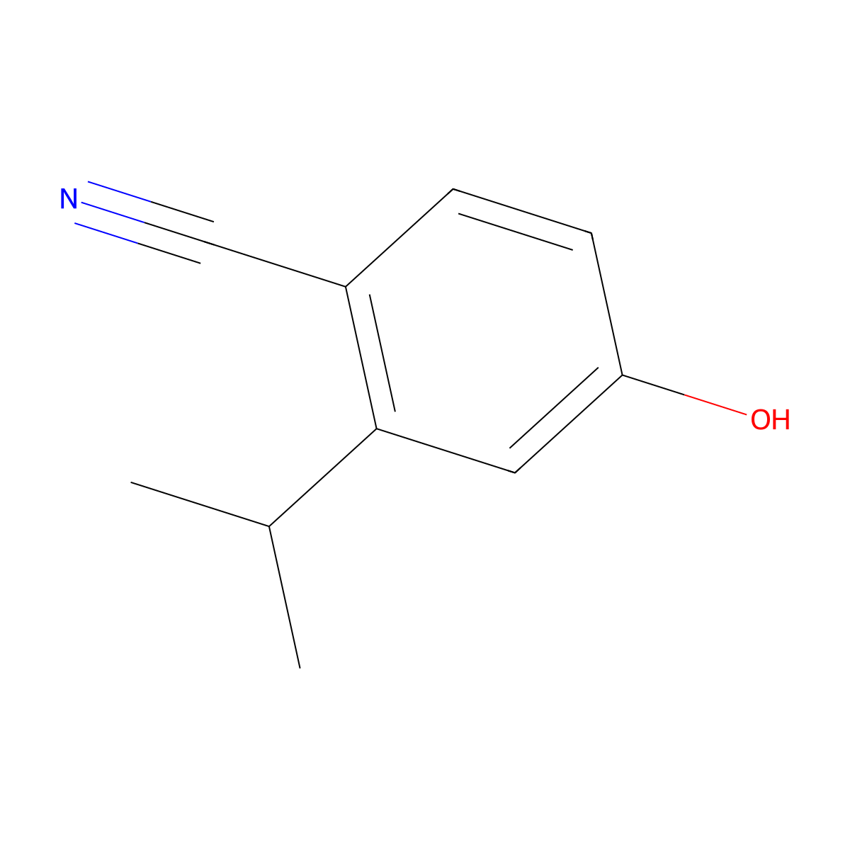 4-Hydroxy-2-isopropylbenzonitrile molecular structure, CAS 14114-32-0