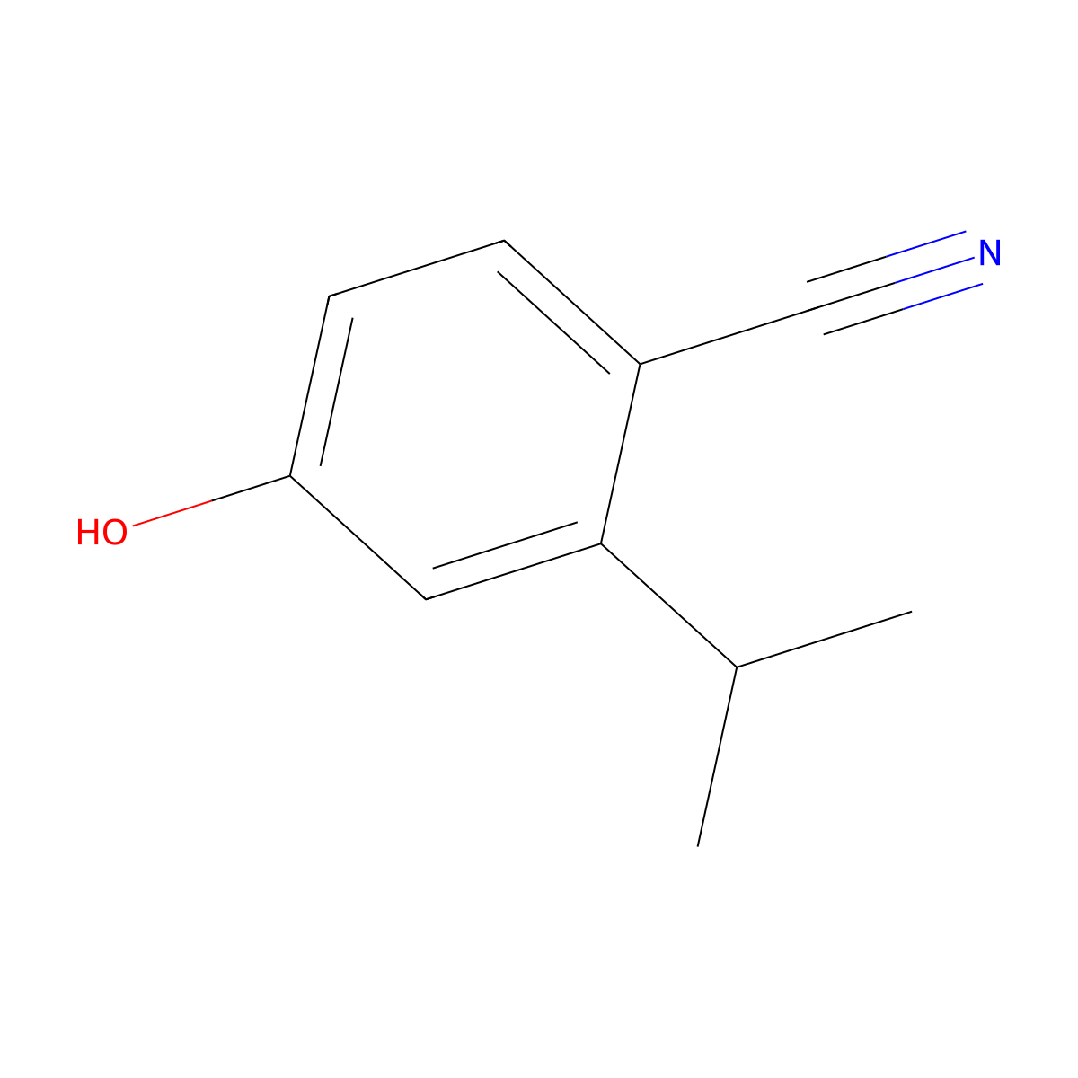 4-Hydroxy-2-isopropylbenzonitrile molecular structure, CAS 14114-32-0