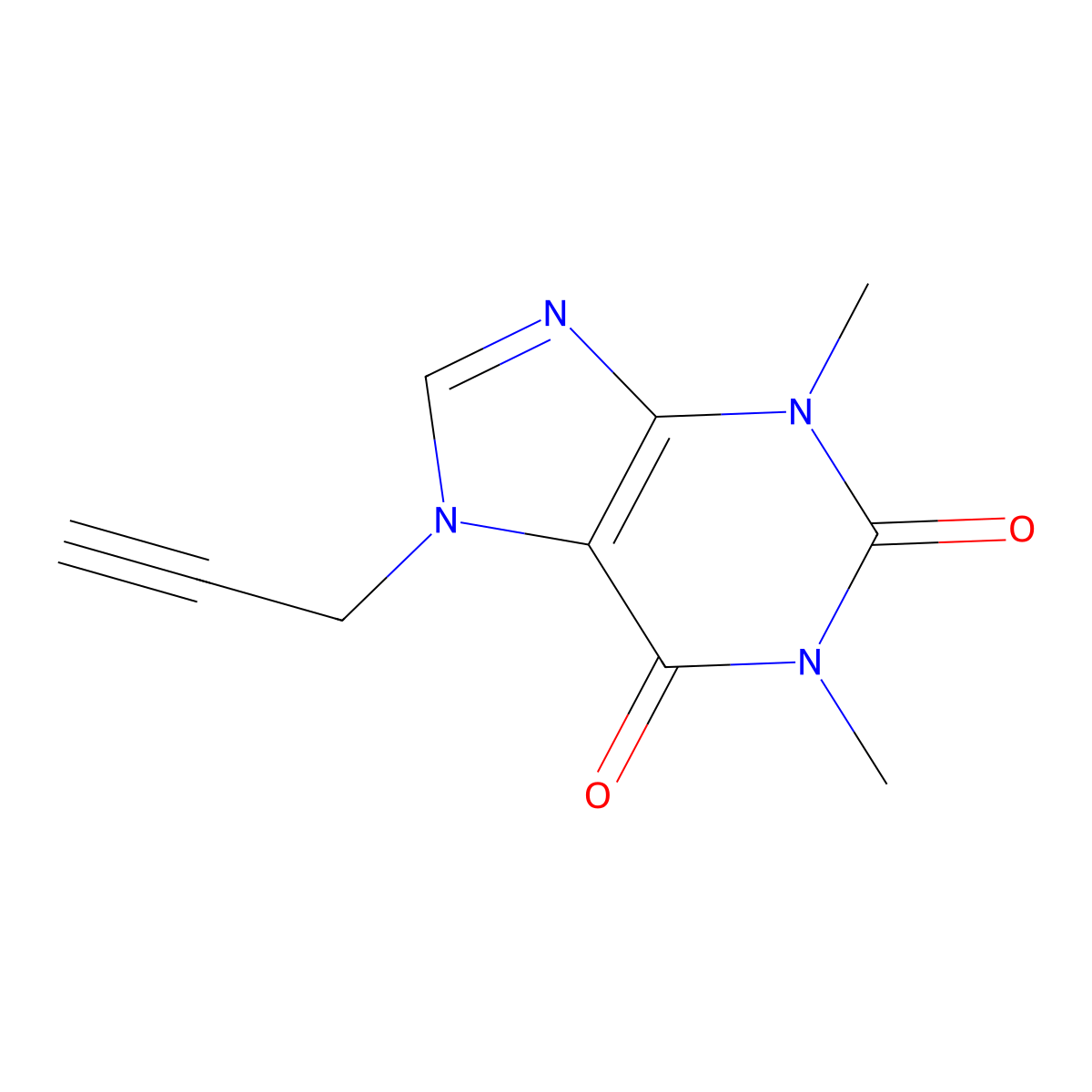7-Propargyl 1,3-dimethylxanthine molecular structure, CAS 14114-45-5
