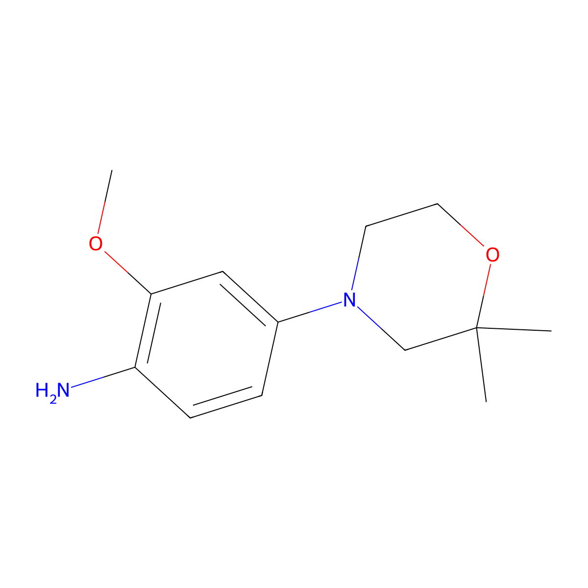 4-(2,2-Dimethylmorpholin-4-yl)-2-methoxyaniline molecular structure, CAS 1411418-67-1