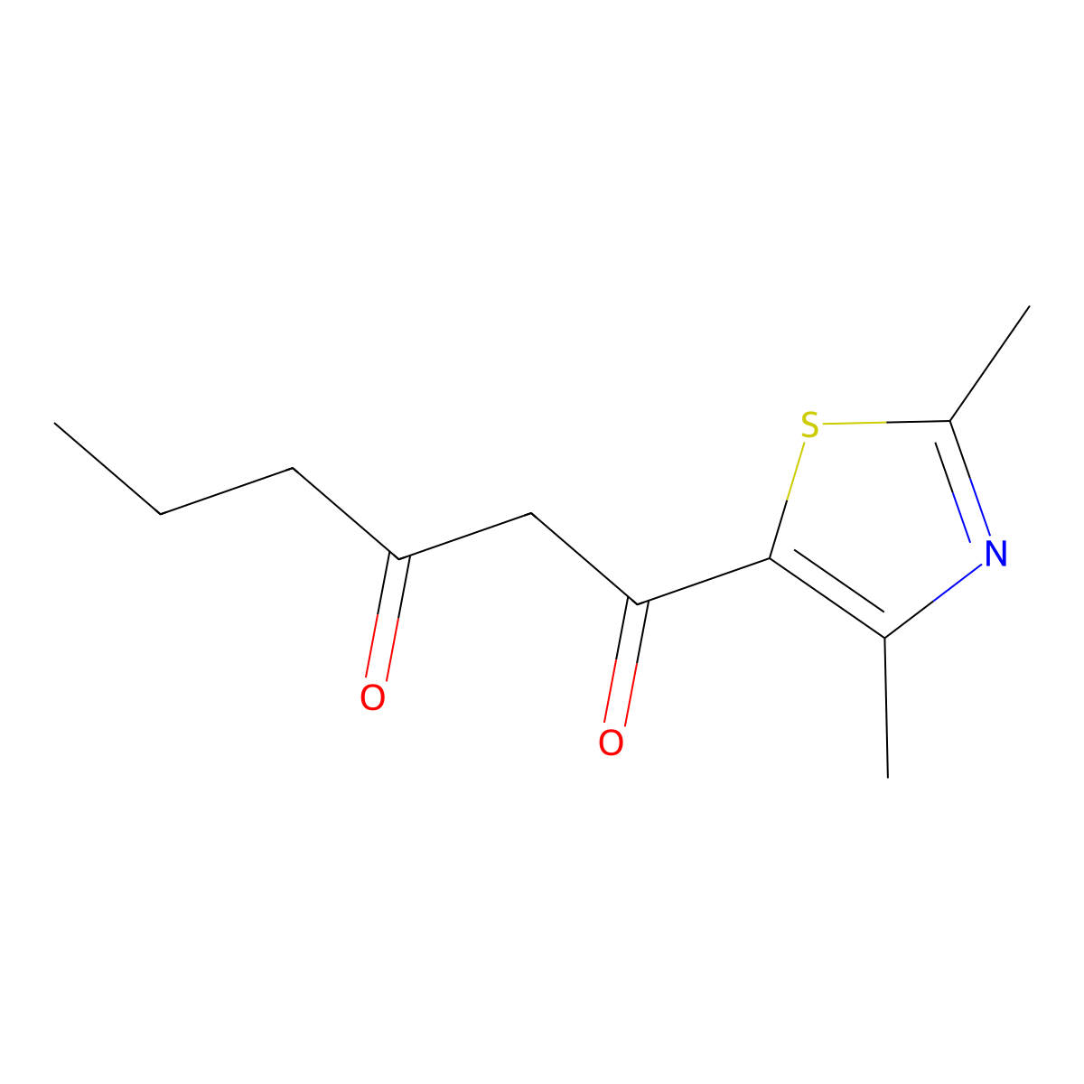 1-(2,4-Dimethylthiazol-5-yl)hexane-1,3-dione molecular structure, CAS 1411467-76-9