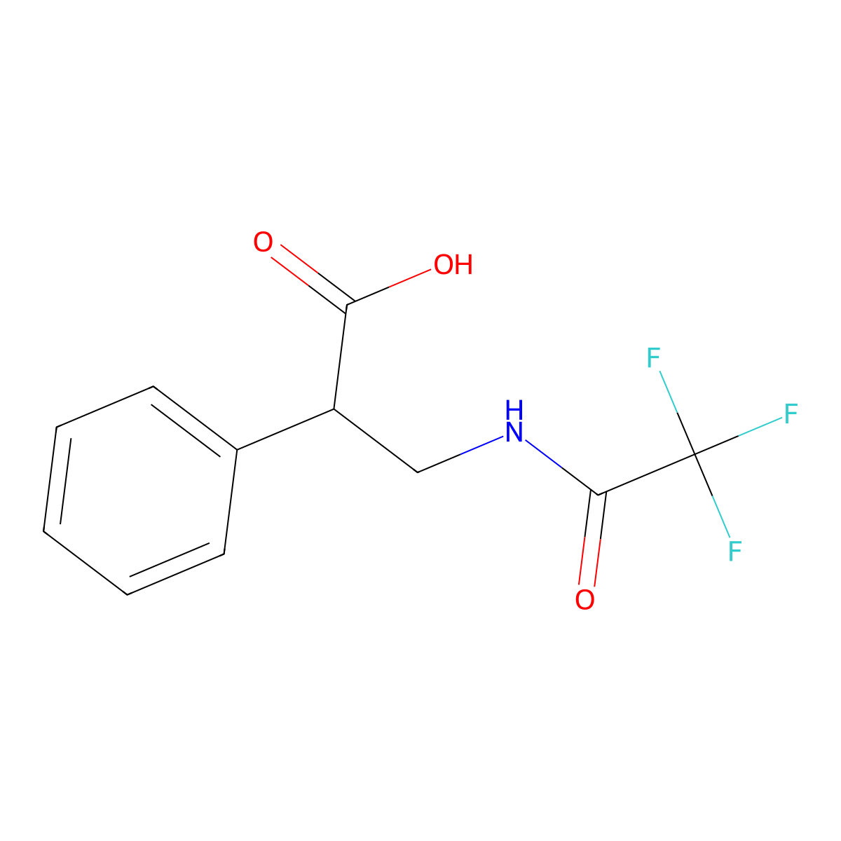 2-Phenyl-3-(trifluoroacetamido)propanoic acid molecular structure, CAS 1411486-33-3