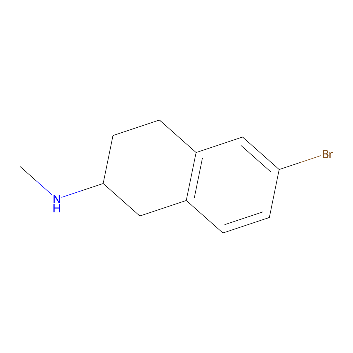 6-bromo-N-methyl-1,2,3,4-tetrahydronaphthalen-2-amine molecular structure, CAS 1411498-33-3
