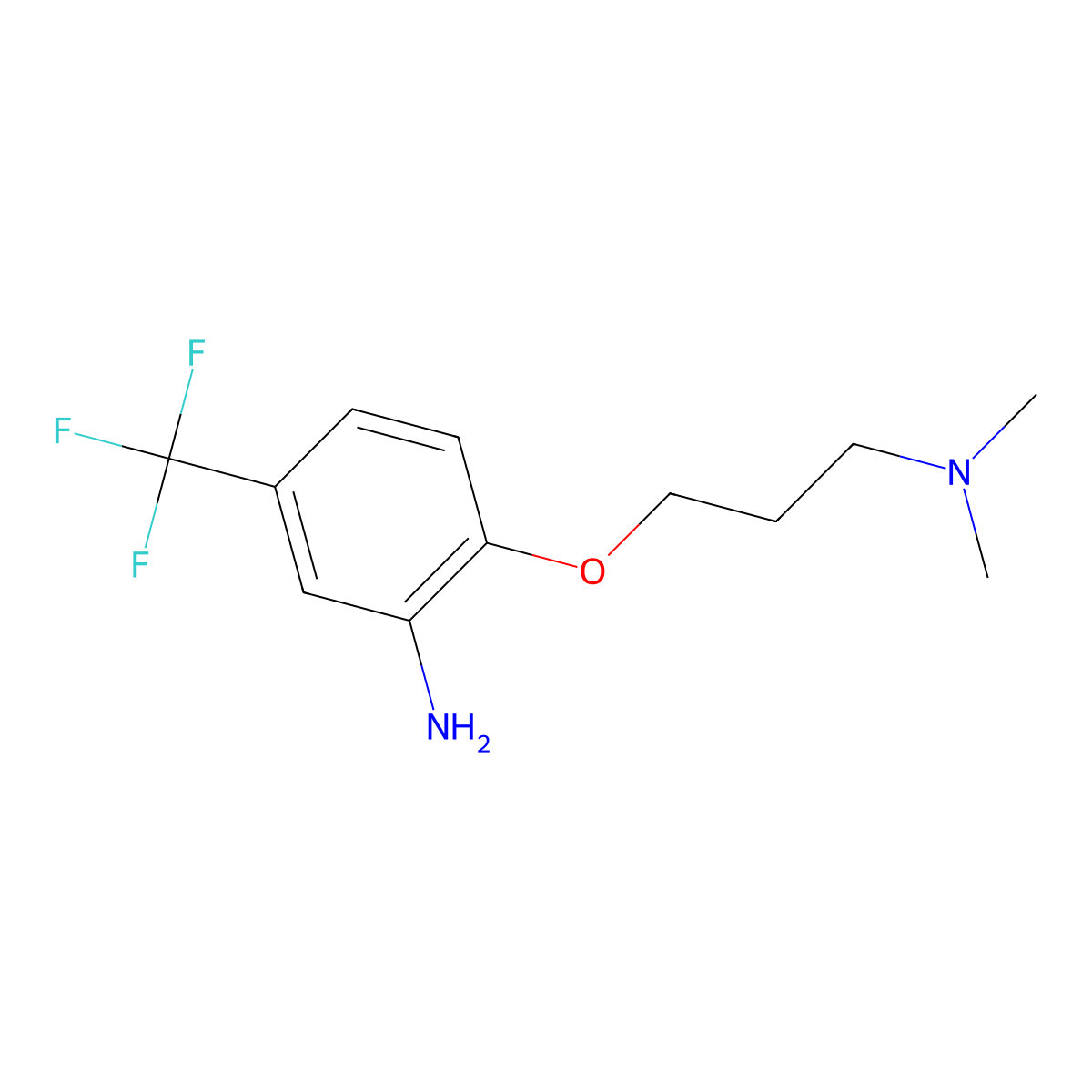 2-(3-(Dimethylamino)propoxy)-5-(trifluoromethyl)benzenamine molecular structure, CAS 14115-06-1