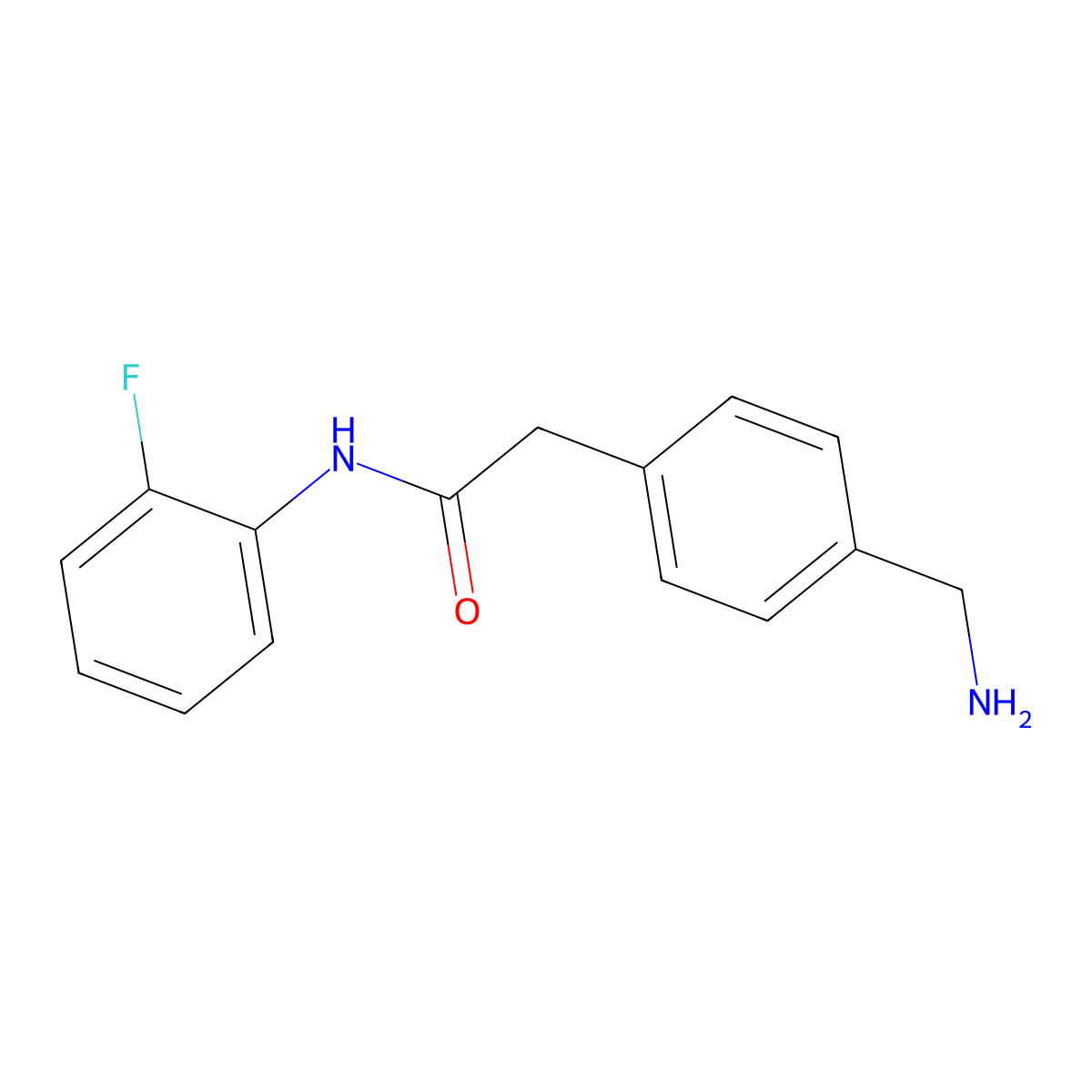2-(4-(Aminomethyl)phenyl)-N-(2-fluorophenyl)acetamide molecular structure, CAS 1411550-49-6