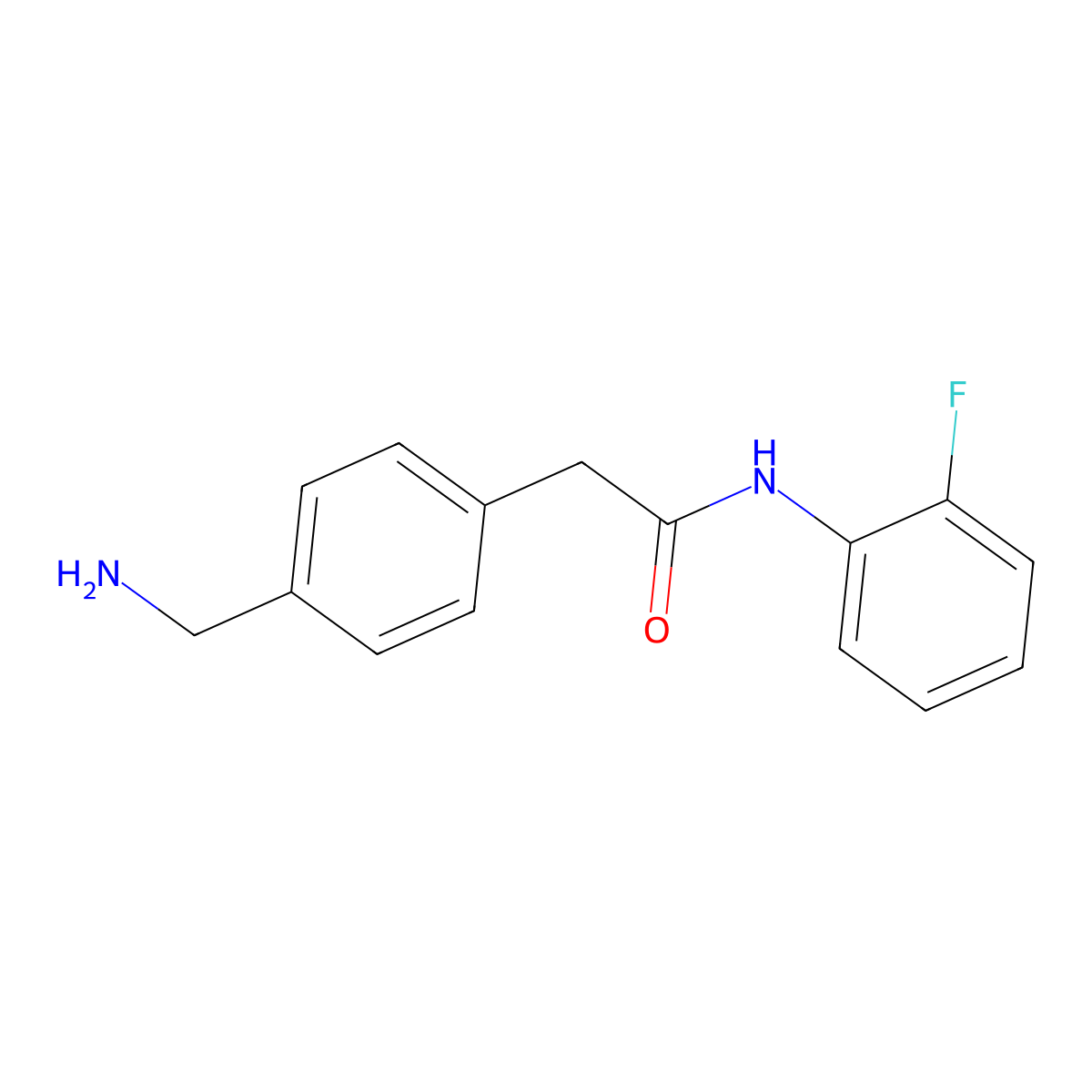 2-(4-(Aminomethyl)phenyl)-N-(2-fluorophenyl)acetamide molecular structure, CAS 1411550-49-6