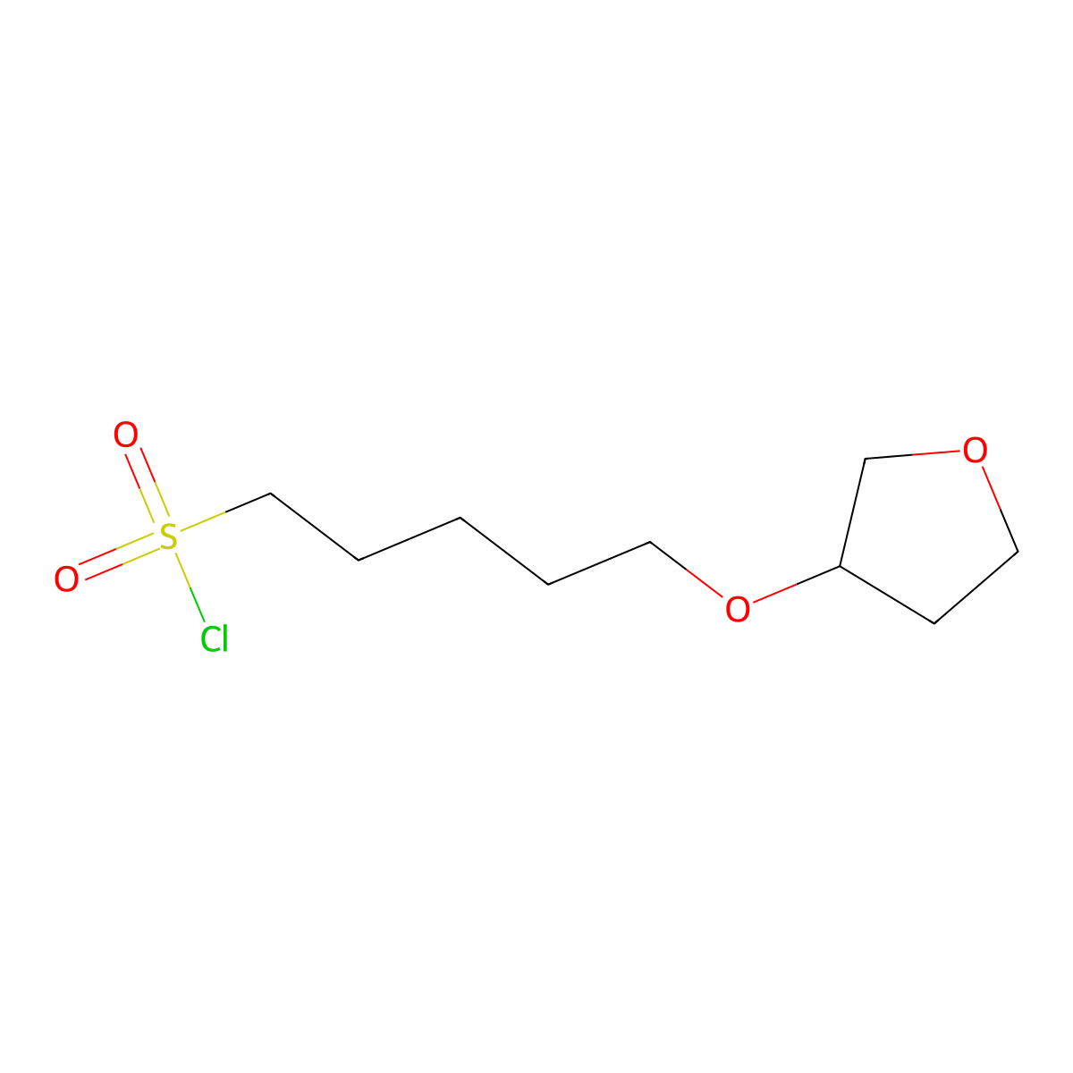 5-(Oxolan-3-yloxy)pentane-1-sulfonyl chloride molecular structure, CAS 1411564-38-9