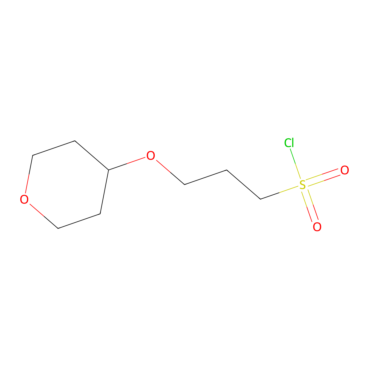 3-(Oxan-4-yloxy)propane-1-sulfonyl chloride molecular structure, CAS 1411564-49-2
