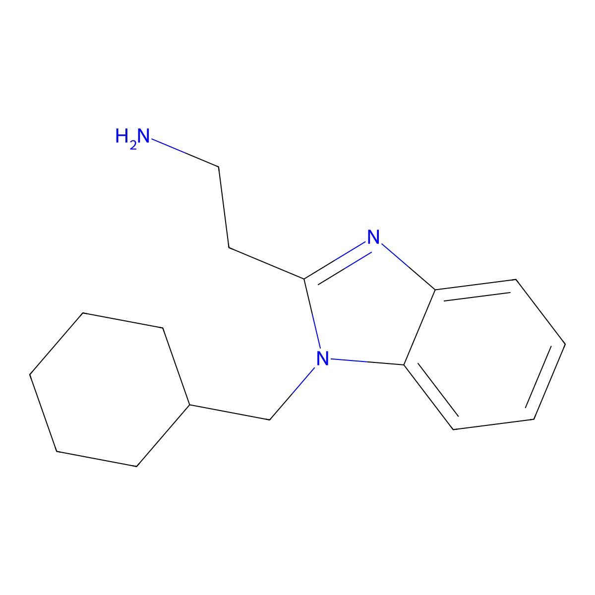 2-[1-(cyclohexylmethyl)-1H-1,3-benzodiazol-2-yl]ethan-1-amine molecular structure, CAS 1411602-93-1