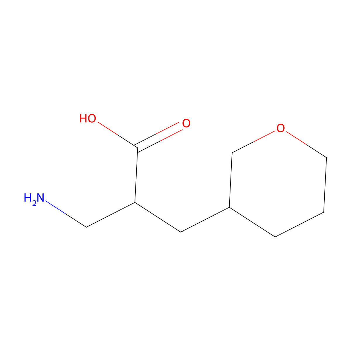 3-Amino-2-[(oxan-3-yl)methyl]propanoic acid molecular structure, CAS 1411608-06-4