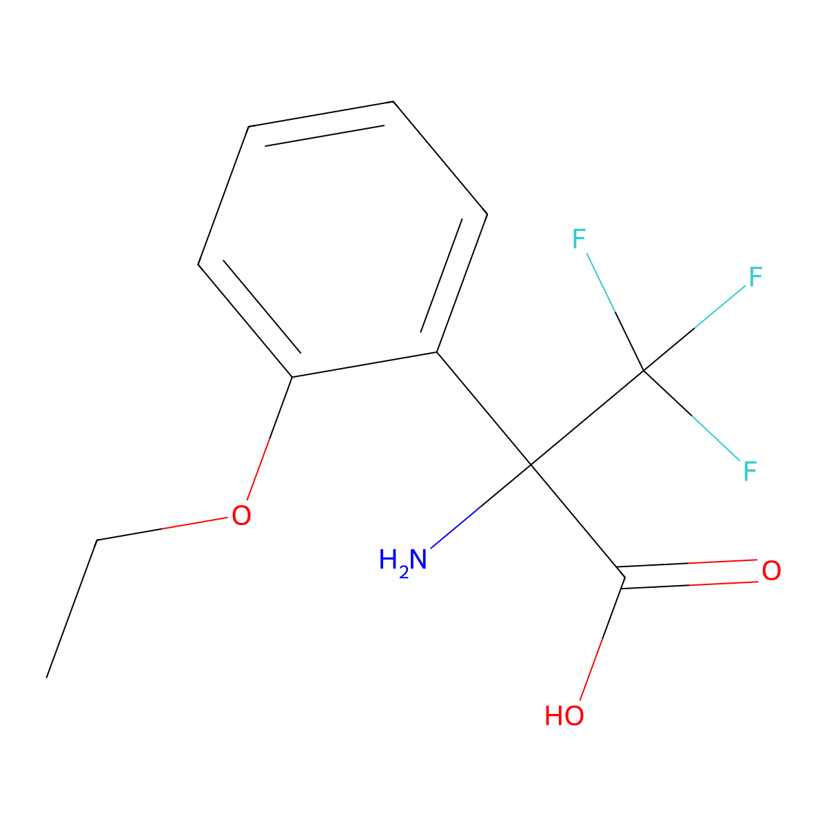 2-Amino-2-(2-ethoxyphenyl)-3,3,3-trifluoropropanoic acid molecular structure, CAS 1411612-54-8