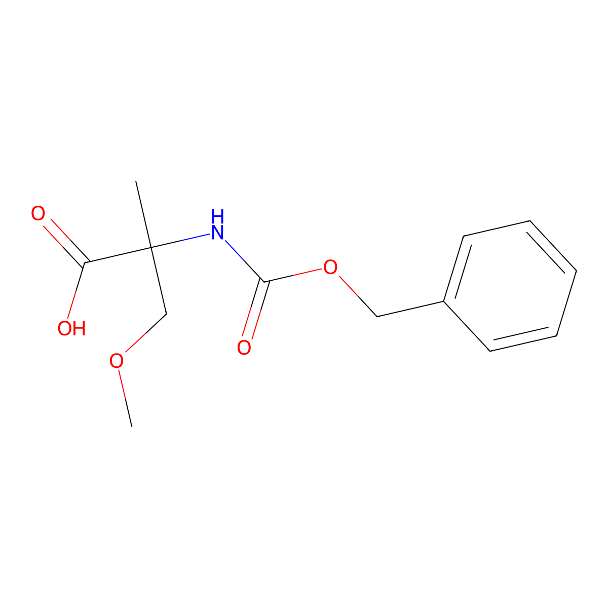 2-{[(Benzyloxy)carbonyl]amino}-3-methoxy-2-methylpropanoic acid molecular structure, CAS 1411614-64-6