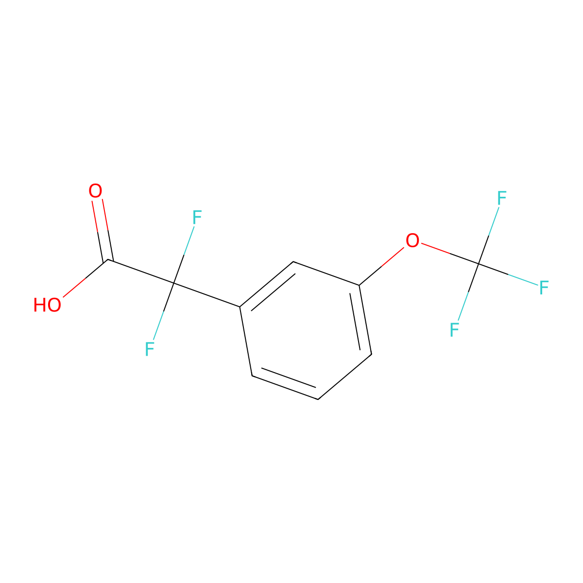 2,2-Difluoro-2-(3-(trifluoromethoxy)phenyl)acetic acid molecular structure, CAS 1411628-19-7