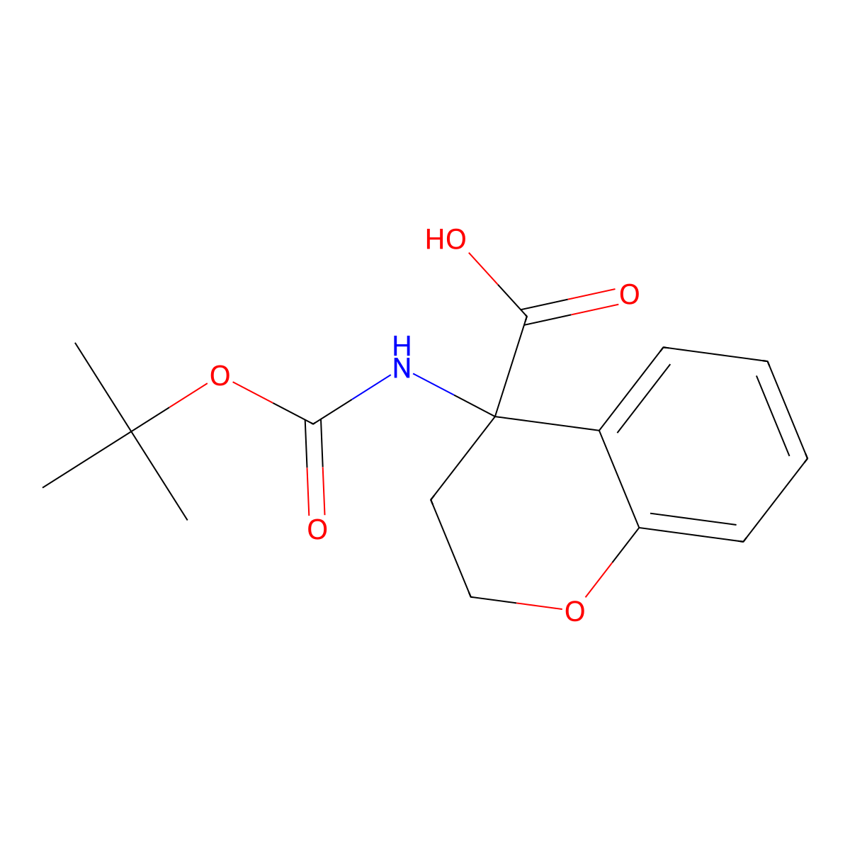 4-((Tert-butoxycarbonyl)amino)chromane-4-carboxylic acid molecular structure, CAS 1411656-24-0