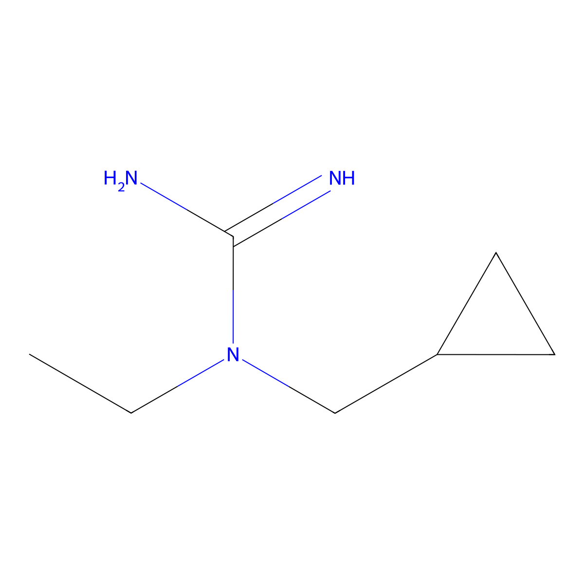 1-(Cyclopropylmethyl)-1-ethylguanidine molecular structure, CAS 1411673-05-6