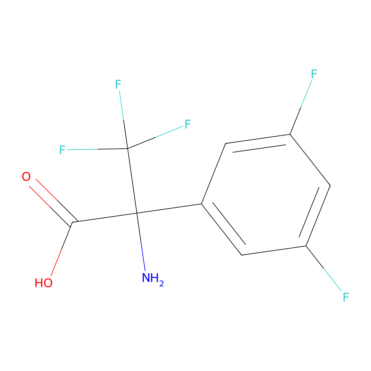 2-Amino-2-(3,5-difluorophenyl)-3,3,3-trifluoropropanoic acid molecular structure, CAS 1411707-70-4