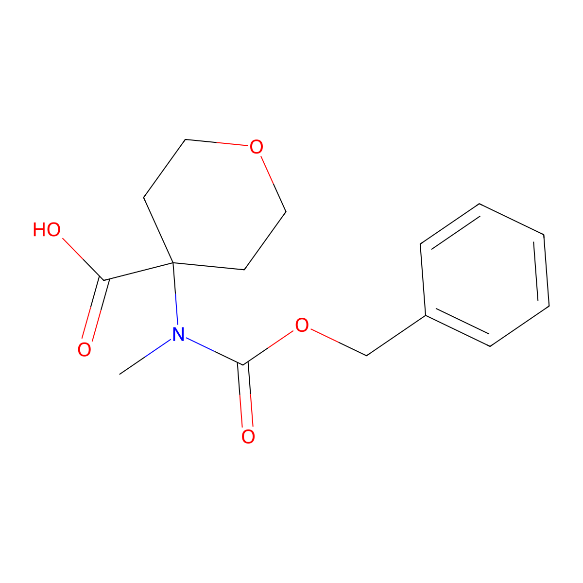 4-{[(Benzyloxy)carbonyl](methyl)amino}oxane-4-carboxylic acid molecular structure, CAS 1411708-75-2