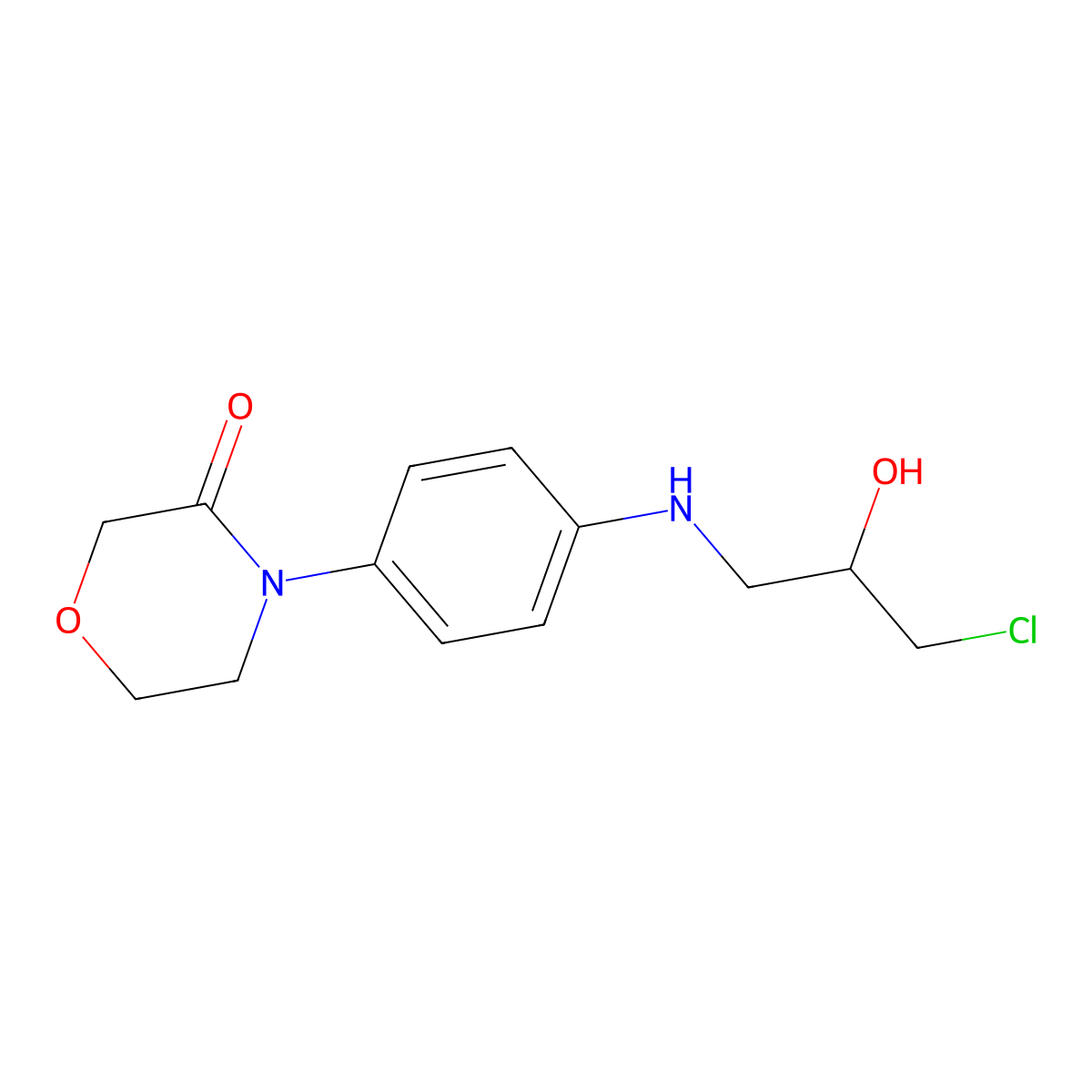 4-{4-[(3-Chloro-2-hydroxypropyl)amino]phenyl}morpholin-3-one molecular structure, CAS 1411711-52-8