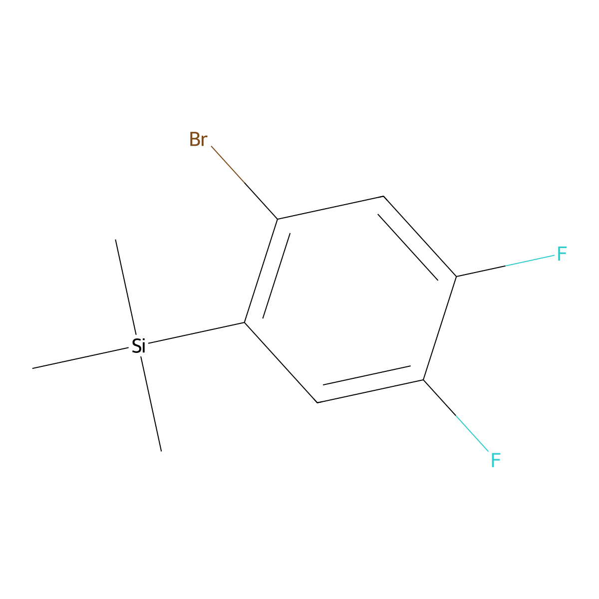 (2-Bromo-4,5-difluorophenyl)trimethylsilane molecular structure, CAS 1411715-12-2