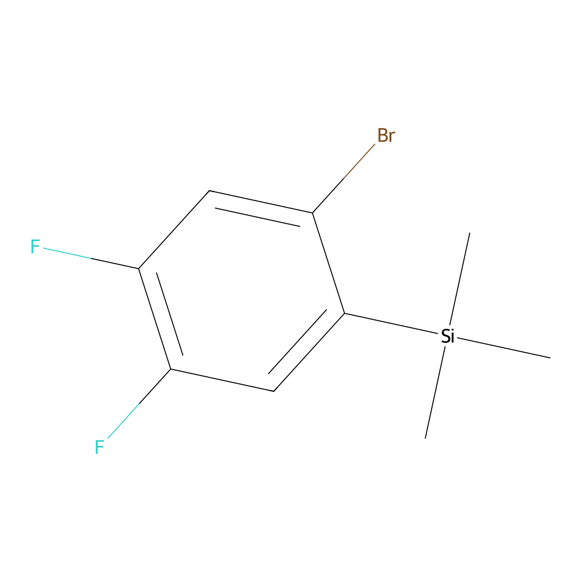 (2-Bromo-4,5-difluorophenyl)trimethylsilane molecular structure, CAS 1411715-12-2