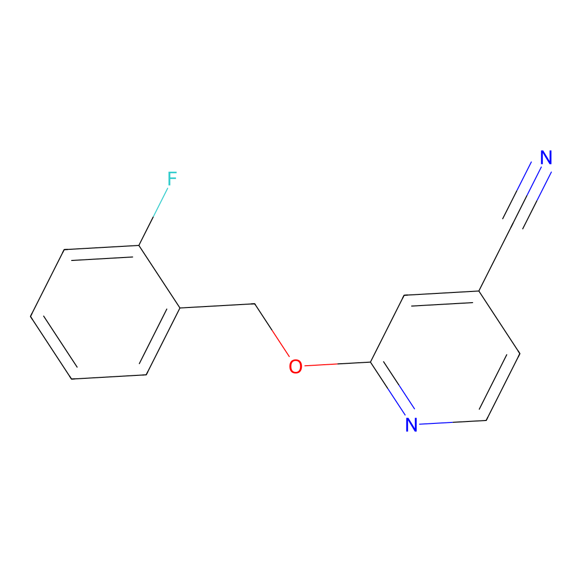 2-[(2-Fluorophenyl)methoxy]pyridine-4-carbonitrile molecular structure, CAS 1411715-51-9