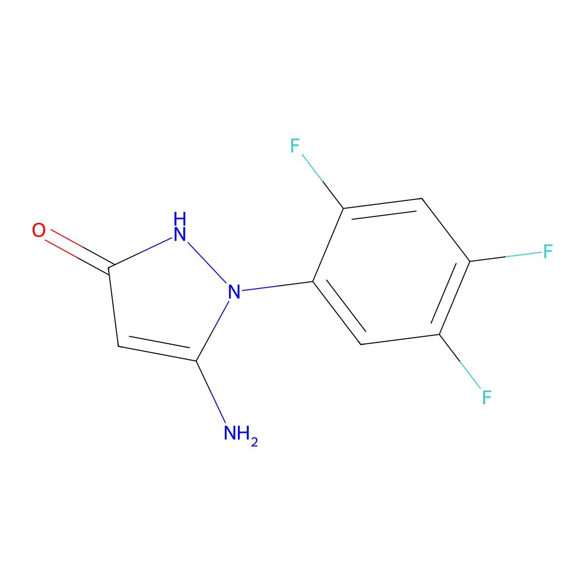 5-amino-1-(2,4,5-trifluorophenyl)-1H-pyrazol-3-ol molecular structure, CAS 1411726-28-7