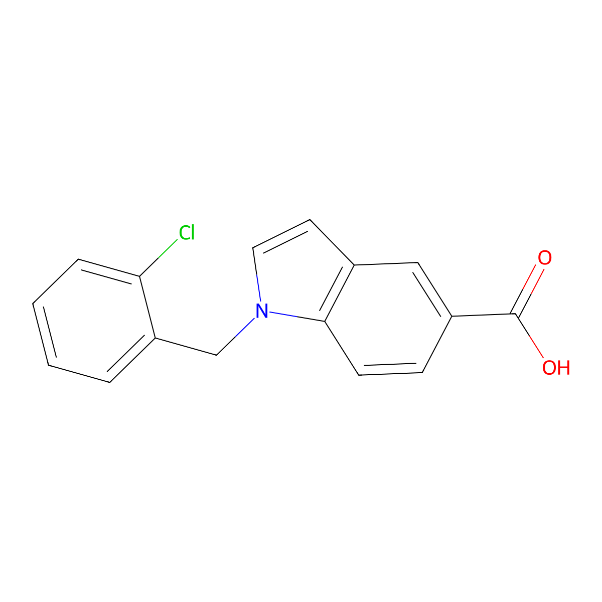 1-(2-chlorobenzyl)-1H-indole-5-carboxylic acid molecular structure, CAS 1411729-09-3