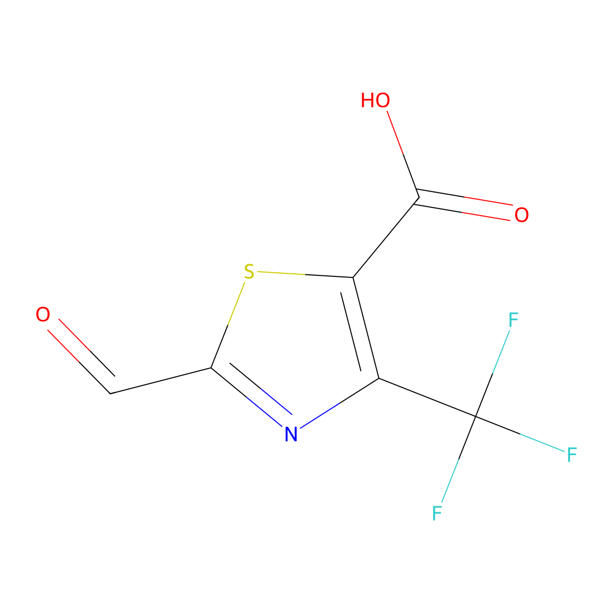 2-Formyl-4-(trifluoromethyl)thiazole-5-carboxylic acid molecular structure, CAS 1411763-97-7