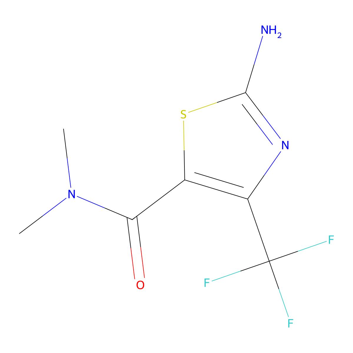 2-Amino-N,N-dimethyl-4-(trifluoromethyl)thiazole-5-carboxamide molecular structure, CAS 1411765-58-6