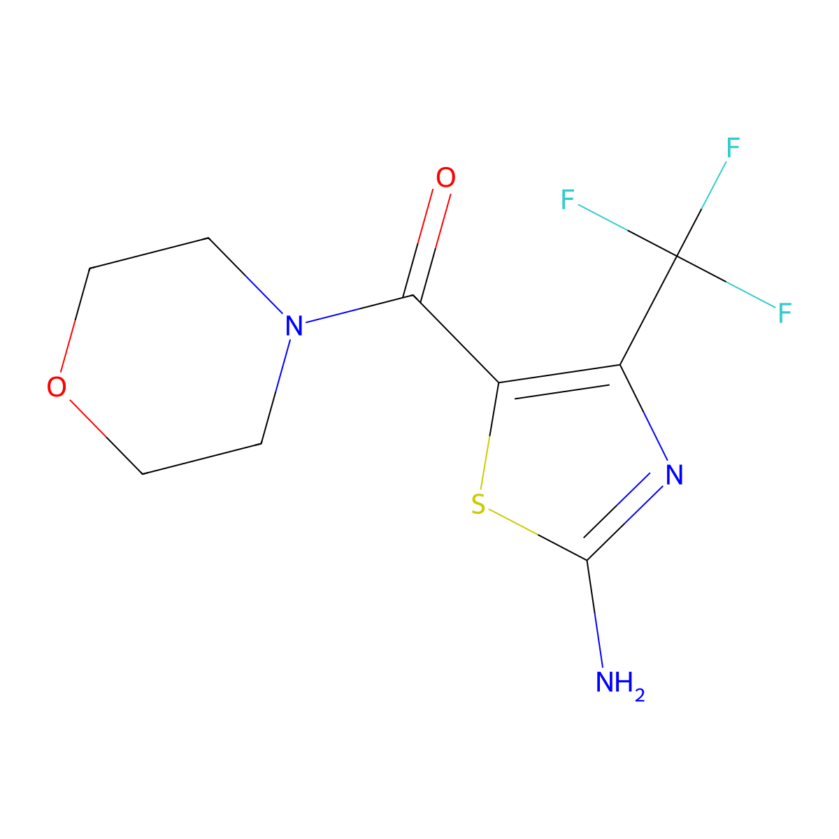 (2-Amino-4-(trifluoromethyl)thiazol-5-yl)(morpholino)methanone molecular structure, CAS 1411765-59-7